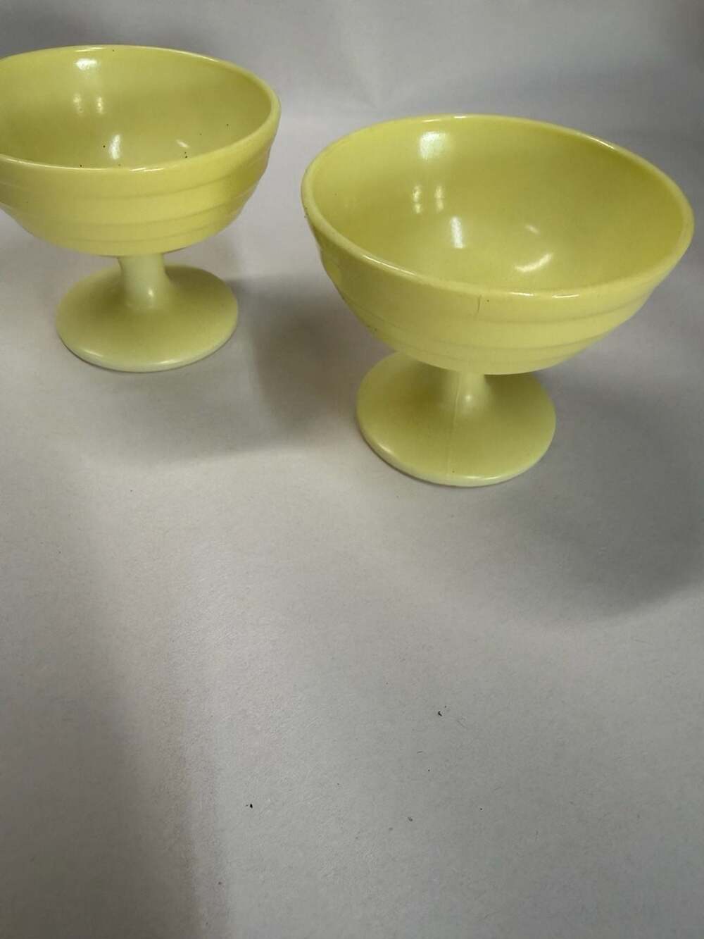Hazel Atlas Moderntone Platonite Yellow Sherbet Glasses